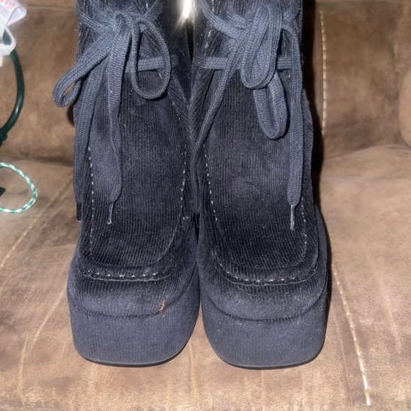 Jessica Simpson Black Velvet Platform Boots - Picture 2 of 8